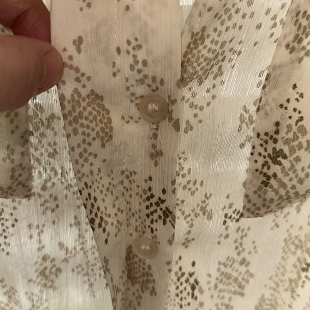 &me 14 Python Snake Print V Neck Button Down Shee… - image 8
